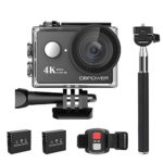 DBPOWER 4K Action Camera 12MP Ultra HD Waterproof Sports Cam with Built-in WiFi 170 Degree Wide Angle Lens 2 Inch LCD Screen Plus 1050mAh Rechargeable Battery (Camera+Accessories)