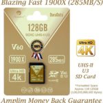 Amplim 64GB UHS-II SD Card: Ultra Pro Extreme 285MB/S (1900X) V60 U3 Class 10 High Speed UHSII SDXC Flash Memory for Professional 4K 8K 3D HDR 360 Full HD Videos. 64 GB/64G TF XC. New Nov 2017