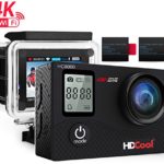 HDCool HC8000 4K Action Camera 16MP FHD 1080P Wifi Waterproof Sports Camera 2.0 Inch LCD Display, 170° Ultra Wide-Angle Lens, Include 2 Rechargeable 1050 mAh Batteries