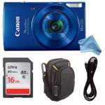 Canon PowerShot ELPH 190 Digital Camera COMPLETE BUNDLE w/ 10x Optical Zoom and Image Stabilization Wi-Fi & NFC Enabled + ELPH 190 Case + SD Card + USB Cable (Blue, 16GB)