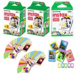 Fuji Instax Mini Instant Film 50 Shots with Bonus 40 Decorative Skin Stick-on Stickers for Fuji Instax Mini 8 and SP-1