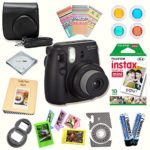 Fujifilm Instax Mini 8 Camera + Accessory kit for Fujifilm Instax Mini 8 Camera Includes Instant camera + Fuji Instax Film 10 PK + Instax Case + instax Album + Sorted lens & Frames + MORE (Black)
