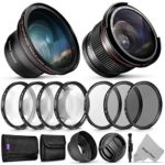 58mm Altura Photo Essential Accessory Kit for Canon EOS Rebel DSLR Bundle with Altura Photo Fisheye and Wide Angle Lenses