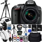 Nikon D5300 with AF-P DX 18-55mm f/3.5-5.6G VR 23PC Accessory Bundle – Includes 72″ Tripod + Automatic Flash with LED Light + 64GB & 32GB SD Memory Card + Medium Carrying Case + MORE