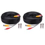 WildHD 2x150ft All-in-One Siamese BNC Video and Power Security Camera Cable BNC Extension Wire Cord with 2 Female Connetors for All HD CCTV DVR Surveillance System (150ft 2pack Cable, Black)