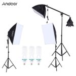 Andoer Photography Photo Lighting Kit Set with 5500K 135W Daylight Studio Bulb Light Stand Square Cube Softbox Cantilever Bag