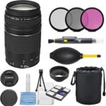 Canon EF 75-300mm f/4-5.6 III Telephoto Zoom Lens Bundle for Canon DSLR Cameras – International Version