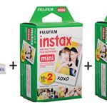 Fujifilm Instax Mini 9 Film Set of 2 Twin Packs = (40 sheets) Instax mini 9 film For Fuji Instant Camera + FREE Microfiber Cleaning Cloth