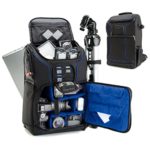 Digital SLR Camera Backpack (Blue) w/ Padded Custom Dividers , Tripod Holder , Laptop Compartment , Rain Cover and Accessory Storage by USA Gear for for Nikon , Canon , Sony , Pentax and Many More
