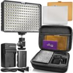 Altura Photo 160 LED Video Light for DSLR Camera and Camcorder Complete Kit – Ultra Bright Dimmable with Battery, Charger, Filters, and Carry Case (Canon, Nikon, Panasonic, Sony, Samsung, Olympus)