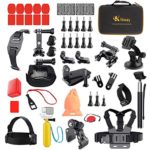 Kitway Action Camera Accessories Kit for Akaso EK7000/ Wewdigi EV5000/ GoPro Hero 6 Hero 5 Black Session 4 3+ 3 2 1/ DBpower N6/ Crosstour and More (50-in-1)