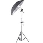 Neewer® 200W 5500K Continuous Lighting Umbrella Kit for Photo Video Shooting,includes:(1)7ft/200cm Light Stand+(1)Single Head Light Holder+(1)45W Daylight Bulb +(1)33″/84cm Blacl/Silver Umbrella