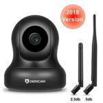 1080P Home Wireless Security Camera, Pan/Tilt Control, 4x Digital Zoom, Night Vision and Two-Way Talk, Baby Pet Front Porch Monitor, 2018 updated Alternative Antenna version by Dericam