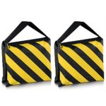 Neewer Set of Two Black/Yellow Heavy Duty Sand Bag Photography Studio Video Stage Film Sandbag Saddlebag for Light Stands Boom Arms Tripods