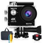 Action Camera WeyTy X9S 4k Ultra HD Sports Camera 16MP Wifi Waterproof Camcorder 170¡ã Wide-Angle Len Underwater Camera with Remote Control,Travel Bag and Mounting Accessories Kit
