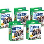 Fujifilm Instax Wide Film for Fuji Instant Film Camera, 5 Pack Twin Pack of Instax Films(total 100 Sheets)