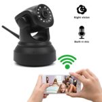 Security IP Camera, Elebor Plug & Play Home WiFi Wireless Security Camera with 720P HD Night Vision, Pan/Tilt, Motion Detection, 2 way Audio Black(Free Gift)