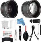 58mm Wide Angle and Telephoto Conversion Lens Accessories Kit for Canon Eos Rebel T6 T6s T6i SL1 T5 T5i T4i T3 T3i T1i T2i XSI XS XTI XT 7D 80D 70D 60D 60Da 50D 40D 30D 20D 10D