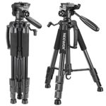 Neewer Portable 56 inches/142 centimeters Aluminum Camera Tripod with 3-Way Swivel Pan Head,Bag for DSLR Camera,DV Video Camcorder Load up to 8.8 pounds/4 kilograms Black(SAB234)
