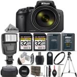 Nikon COOLPIX P900 Digital Camera 83x Optical Zoom, Built-In Wi-Fi, NFC, and GPS + Digital Camera Flash +Backup Battery + 2 Of 32GB Class 10 Memory Card + 67mm UV Protection Filter