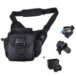 Camera Shoulder Bag, Qcute Waterproof Multi-functional Tactical Military Messenger Shoulder SLR Camera Bag Pack Backpack with Shockproof Insert for Hiking Camping Trekking Cycling