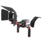 Neewer Camera Movie Video Making Rig System Film-Maker Kit for Canon Nikon Sony and Other DSLR Cameras, DV Camcorders,Includes: Shoulder Mount, Standard 15mm Rail Rod System, Matte Box (Red and Black)