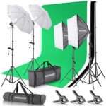 Neewer 8.5 x 10 feet / 2.6 x 3 meters Background Support System with 10 X 20 feet/3 X 6 meters Backdrop 800W 5500K Umbrellas Softbox Continuous Lighting Kit for Photo Studio Video Shoot Photography