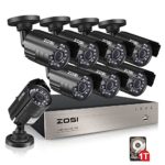 ZOSI 8-Channel 1080N HD Video Security System CCTV DVR 1TB Hard Drive + 8 Indoor/Outdoor 1.0MP 1280TVL Weatherproof Surveillance Security Camera System