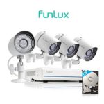 Funlux 4 Channel 1080p HDMI NVR Simplified PoE 4 720p HD Outdoor Indoor Security Camera System 1TB Hard Drive