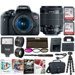Canon EOS Rebel T6i Digital SLR Camera 18-55mm IS STM Lens with 128GB (2 x 64GB), Digital SLave Flash, Wide Angle and Telephoto Lenses, 3pc Filter kit, and Advanced Accessory Bundle