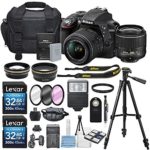 Nikon D3300 24.2MP CMOS Digital SLR Camera with AF-S DX NIKKOR 18-55mm f/3.5-5.6G VR II Lens, HD 52mm Wide Angle Lens, HD 52mm Telephoto Lens, 32GB Class10 SDHC and Accessory Kit, Black