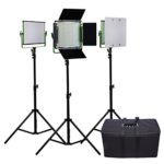 GVM LED Video Light,3 kit ,CRI97+,1 light Control N light ,Memory Function, for video lighting,Studio,YouTube,Product Photography,Video Shooting,adjustable Bi- color,LCD Large Display,Durable Aluminum