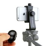 KobraTech Cell Phone Tripod Adapter – UniMount 360 – Universal Phone Tripod Mount Attachment for Any Size Smartphone – Includes Bonus Bluetooth Shutter Remote
