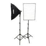 Fovitec  StudioPRO – 2x 20″ x 28″ Softbox Lighting Kit w/ 2000 W Total Output – [Classic][Includes Stands, Softboxes, Socket Heads, 10x 45W Bulbs]