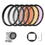 D&F 58mm Professional Photography Filter Kit Underwater Lens Filter Set for GoPro Hero 5, Hero 6 housing case with 6 Colors Red, Purple,Gray,Transparent, black, yellow