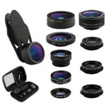 Camera Lens Kit 9 in 1 Zoom Telephoto Lens + Fisheye lens + 0.36 Super Wide Angle Lens + 20X Macro Lens + CPL + Kaleidoscope Lens + 0.63X Wide Lens + 15X Macro Lens + Starburst Lens