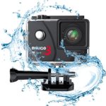 MINIGO Action camera 3 4K 16MP Sports action camera Waterproof 100FT Underwater camera 170°wide angle with Sony sensor 2 Rechargeable batteries and mounting accessories kit in Portable Package Black