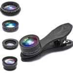 Phone lens 5 in 1 GUANZHI HD Camera Lens Kit 198 Degree Fisheye Lens/0.63x Wide Angle/15x Macro Lens/2X Telephoto Lens/CPL Lens for iPhone X/8/7/6/6s Plus/5s SE Samsung Galaxy S7/S7 E(5 in 1 Lens Kit)