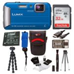 Panasonic Lumix DMC-TS30 Digital Camera (Blue) with 32GB Accessory Bundle