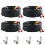 Postta BNC Video Power Cable (4 Pack 100 Feet) Pre-made All-in-One Video Security Camera Cable Wire with Eight Connectors for CCTV DVR Surveillance System