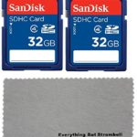 2 Pack SanDisk 32 GB Class 4 SDHC Flash Memory Card Retail for TEC.BEAN 12MP 1080P HD Game & Trail Hunting Cameras – W/ Everything But Stromboli Microfiber Cloth