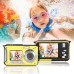 Waterproof Underwater Digital Camera,24MP 1080P Dual Screen Point and Shoot Digital Video Recorder  Cameras-Yellow