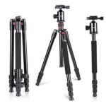 Neewer Aluminum Alloy 64 inches/162 centimeters Camera Travel Tripod Monopod with 360 Degree Ball Head,1/4 inch Quick Shoe Plate and Bag for DSLR Camera Video Camcorder up to 26.5 pounds/12 kilograms