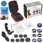 7 in 1 Clip On Camera Lens Kit By Ideal Lenz | Cell Phone Camera Kit For iPhone, Samsung Galaxy & Most Smartphones & Tablets | Telephoto, Fish Eye, Wide Angle, Macro, CPL, Kaleidoscope & X-Wide Lens
