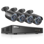 ANNKE Security Camera System 1080P Lite DVR Recorder and (4) 720p Weatherproof Bullet Cameras, H.264+ 1080P HDMI Output, Motion-triggered Email Alert and Easy Remote View