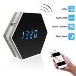 PELAY HD 1080P WIfi Alarm Clock Hidden Spy Camera Night Vision with Motion Detector,Intercom and 160 Degree, Wireless Security Small Nanny Camera,Support 12/24 Hour Systems