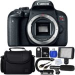 Canon EOS Rebel T7i DSLR Camera (Body Only) – International Version (No Warranty) Includes 32GB SD Memory Card + Professional 160 LED Video Light + Wireless Shutter Release Remote & More!