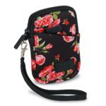 USA Gear Compact Camera Case Bag for Canon PowerShot SX720 HS, SX620 HS, ELPH 190 IS/170 IS, Nikon Coolpix S33, AW130 & More – Battery & Memory Storage, Scratch & Weather Resistant – Floral