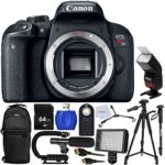Canon EOS Rebel T7i DSLR Camera (Body Only) – International Version (No Warranty) Includes 64GB SD Memory Card + 72″ Tripod + Universal TTL Digital Dedicated Flash + Sling Backpack & More!