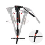 COMAN KX3232 Lightweight Aluminum Monopod Kit, with Q5 Fluid Head and Removable feet, 73 Inch Max Load 13.2 LB for DSLR and Video Cameras